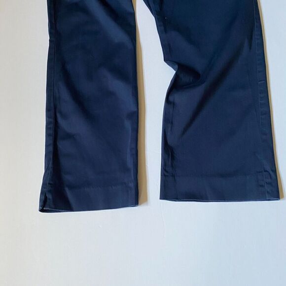 Ralph Lauren Womens Navy Blue Pant Straight Leg Cotton Stretch Size 12P Used - Picture 11 of 16